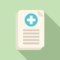 Medical history with patient data and cross symbol is representing medical report vector