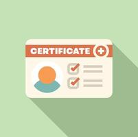 Medical certificate showing proof of vaccination with check marks vector