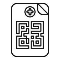 Medical record containing qr code for patient data vector