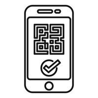 Smartphone scanning qr code with checkmark icon confirming successful scan vector