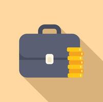 Businessman briefcase generating increasing stack of coins vector