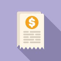 Invoice with dollar coin showing money spent vector
