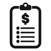 Clipboard showing financial audit results icon vector