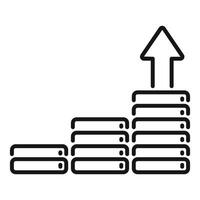 This icon represents increasing data storage capacity vector