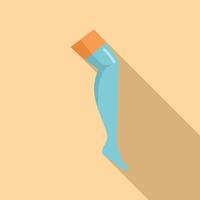 Elastic medical compression stocking icon, flat style vector