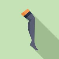 Elastic compression stocking for varicose veins treatment icon, flat style vector