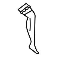 Woman leg wearing stocking icon in thin line style for web, infographics and creative design vector