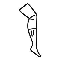 Mannequin leg wearing compression stocking for medical use vector