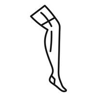 Knee high compression stocking icon showing medical device vector