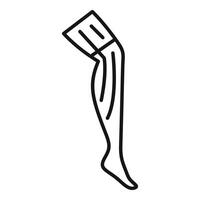 Compression stocking leg pain relief medical icon showing elastic support for injury vector