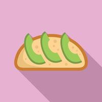 Slices of avocado lying on toast with white bread for a healthy breakfast vector