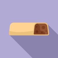 Swiss roll cake showing filling icon, flat style vector