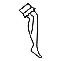 Woman leg wearing stocking icon thin line for web and mobile, modern minimal flat design vector