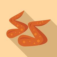 Two grilled chicken wings lying on top of each other vector