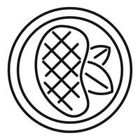 Grilled steak icon showing food preparation technique vector