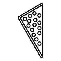 Outline icon representing pizza slice with pepperoni topping vector