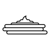 Delicious cream being spread on a stack of pancakes icon vector