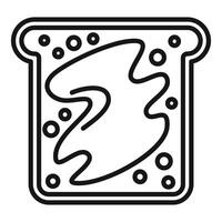 Square slice of white bread with peanut butter minimalist icon vector