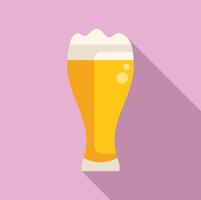 Glass of beer with foam showing refreshing cold beverage vector