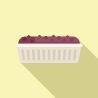 Acai bowl lying in a plastic container with long shadow vector