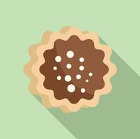 Chocolate cream pie with cream drops is being served on green background vector