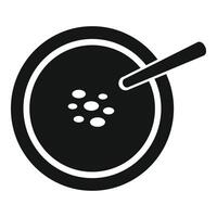 Scientist analyzing petri dish with bacteria sample using pipette vector