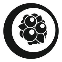 Blackcurrant berries circle icon showing food and dessert vector