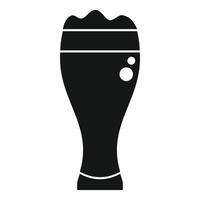 Tall glass of beer with foam icon showing refreshing beverage vector