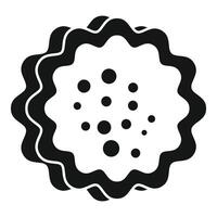 Round cookie with chocolate chips baking icon, simple style vector