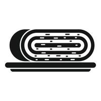 Swiss roll cake lying on a plate icon vector