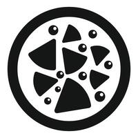 Black and white round icon of sliced citrus fruit vector
