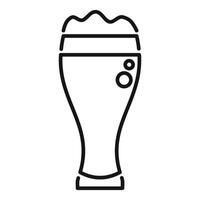 Tall glass of beer with foam drawing icon vector
