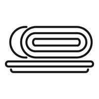 Folded towel on plate spa relaxing hygiene icon vector