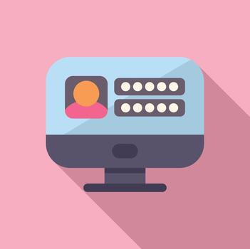 Computer displaying user login form with password dots, login, account, access vector