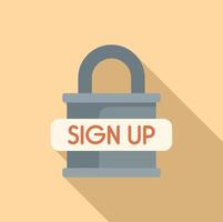 Secure sign up padlock protecting user data privacy vector