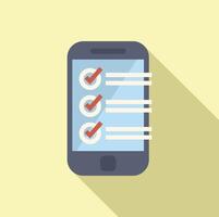 Smartphone showing checklist app for time management and productivity vector