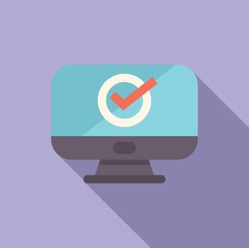 computadora pantalla demostración cheque marca icono para exitoso operación vector