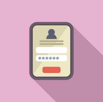 Smartphone displaying user profile interface for account login vector