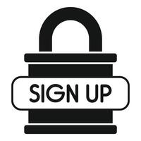 Sign up padlock symbolizing account security and online registration vector