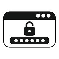 Web page showing password being protected by lock vector