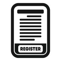 Online registration form being filled on a smartphone vector