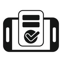 Smartphone showing validated online document icon vector