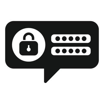Speech bubble showing lock icon and password protecting private conversation vector