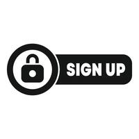 Sign up icon showing registering new account vector