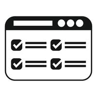 Online survey with check marks on website interface vector