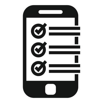 teléfono inteligente demostración Lista de Verificación para aprobatorio terminado Tareas vector