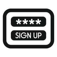 Sign up icon showing password field with asterisks for website or app vector