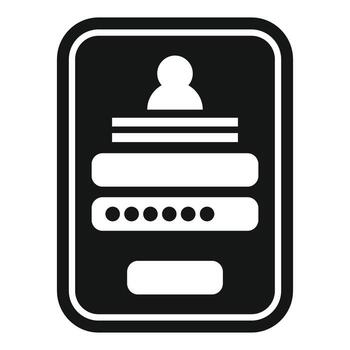 Smartphone displaying user profile interface for account login vector