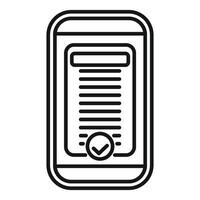Smartphone showing validated checklist on screen icon vector
