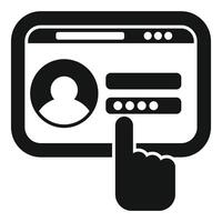 Hand entering password on website login form vector